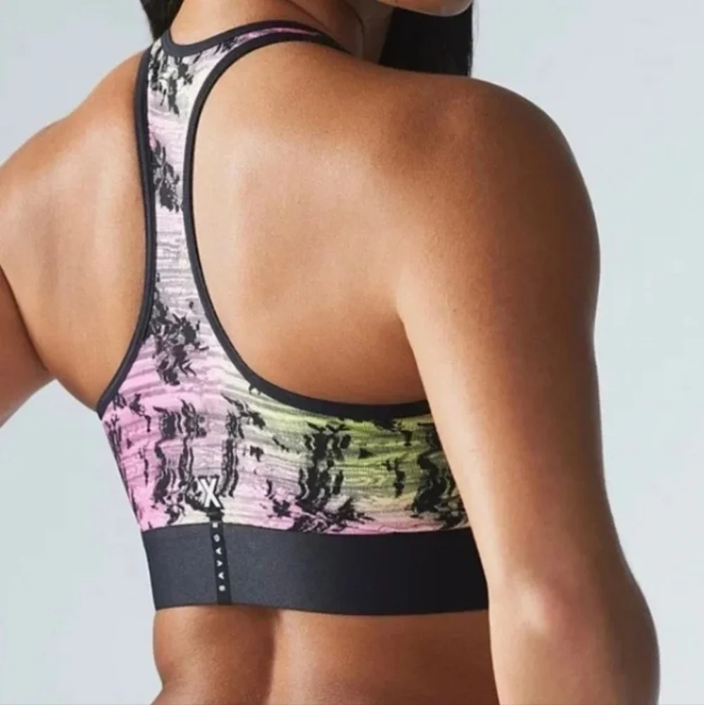 Savage X Fenty Pink and Yellow Sports Bra Size XL